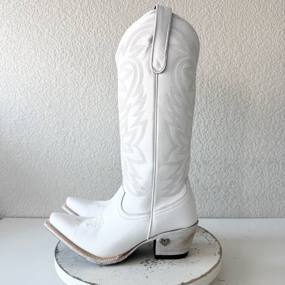 Lane MEGAN MORONEY Smokeshow Womens Cowboy Boots White Western Tall Snip Toe 5 - Picture 4 of 10